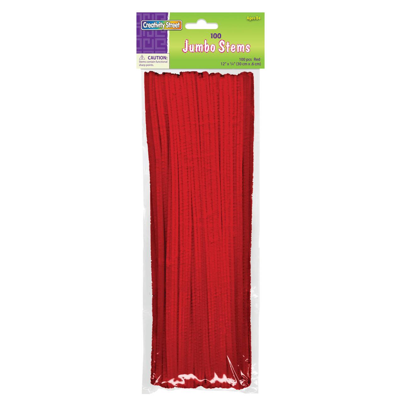 12 Packs: 100 ct. (1,200 total) Creativity Street® Jumbo Red Chenille Pipe  Cleaners